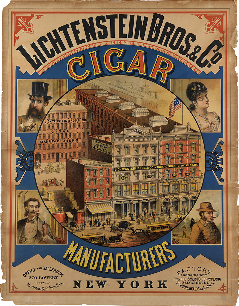 (TOBACCO.) Lichtenstein Bros. & Co. Color lithographed advertising poster,